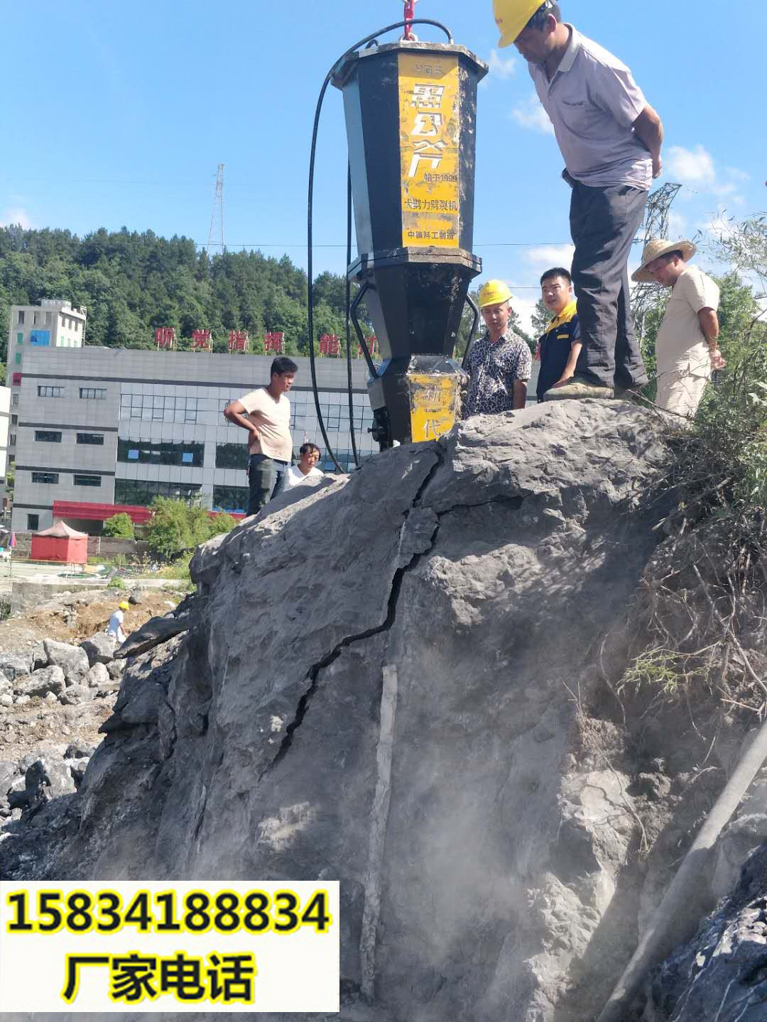 海南不能放炮静态破硬石头矿山硬石头开采-厂家