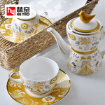 高档骨瓷整套功夫茶具咖啡具两用套装陶瓷泡茶器礼品定制