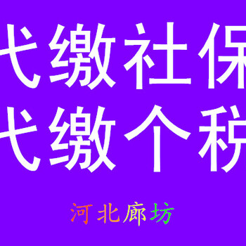 廊坊各区社保个税代缴退休养老孩子上学咨询