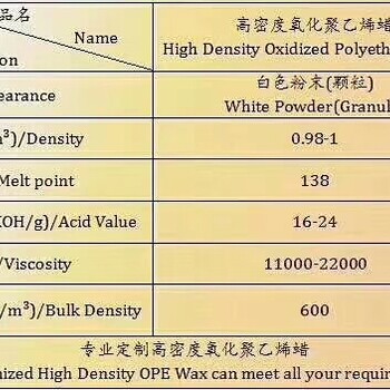 琦鸿-OA9-高密度氧化聚乙烯蜡-塑化剂-乳化剂