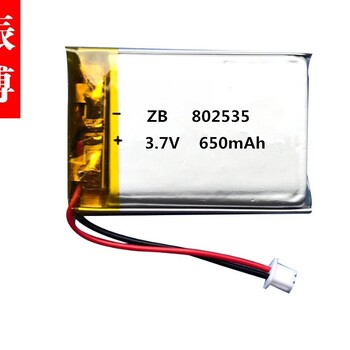 zb厂家802535-650mah美容仪器锂洁面仪、黑头仪锂电池3.7V