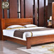 万家达胡桃木床双人床主卧新现代中式家具1.8米1.5实木床卧室婚床
