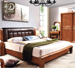 胡桃木实木床中式简约现代全实木床皮质软靠主卧室床衣柜家具组合