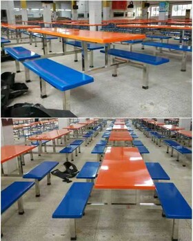 深圳工厂食堂成套连体分体餐桌椅厂家价格