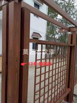 仿古建筑仿木纹效果在廊架钢管上刷木纹