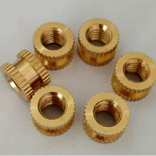 温州紧固件厂家定制铜螺母滚花圆螺母铜嵌件直纹铜螺母图片2