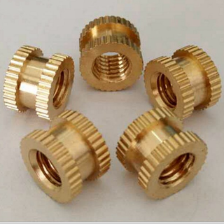 温州紧固件厂家定制铜螺母滚花圆螺母铜嵌件直纹铜螺母图片3