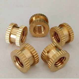温州紧固件厂家定制铜螺母滚花圆螺母铜嵌件直纹铜螺母图片6