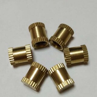 厂家定制铜嵌件铜螺母滚花圆螺母规格可来图来样定制图片6