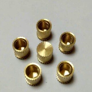厂家定制铜嵌件铜螺母滚花圆螺母规格可来图来样定制图片4