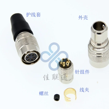 佳联通M8工业CCD相机I/O线电源带触发线HR10A-7P-6S（73）接插头