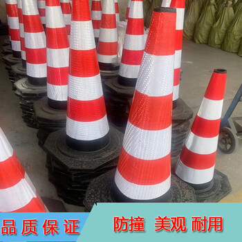 广州桥梁施工警示路锥反光雪糕筒塑料PE方锥
