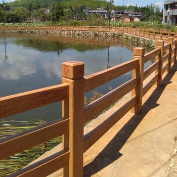 艺高景观围墙栅栏,广州生产仿木护栏批发代理