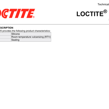 汉高旗下进口乐泰5020/LOCTITE5020有机硅技术