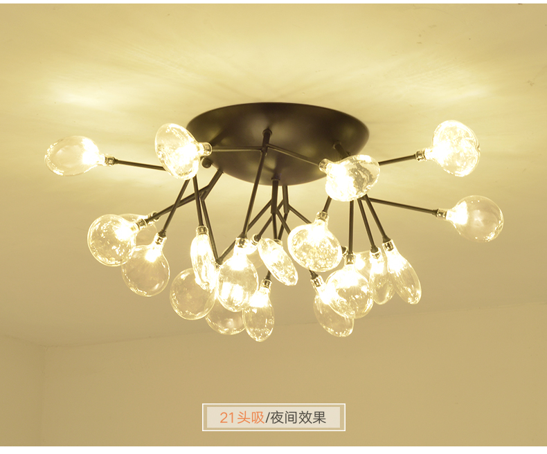 北欧客厅吊灯后现代简约卧室餐厅设计师个性创意萤火虫树枝灯灯具