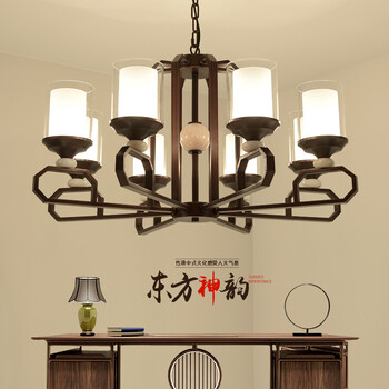 新中式吊灯客厅简约餐厅灯创意卧室灯中国风现代复古个性铁艺灯具