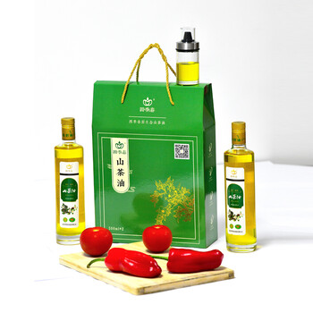 四季春野山茶油500ml2瓶礼盒装茶油食用油物理压榨茶籽油生天然植物木子油