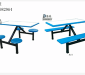 四到八人位连体餐桌学生食堂餐桌椅员工餐桌小吃店快餐户外快餐桌