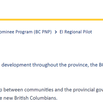 一德·加拿大BC省计划推出企业家移民区域试点计划