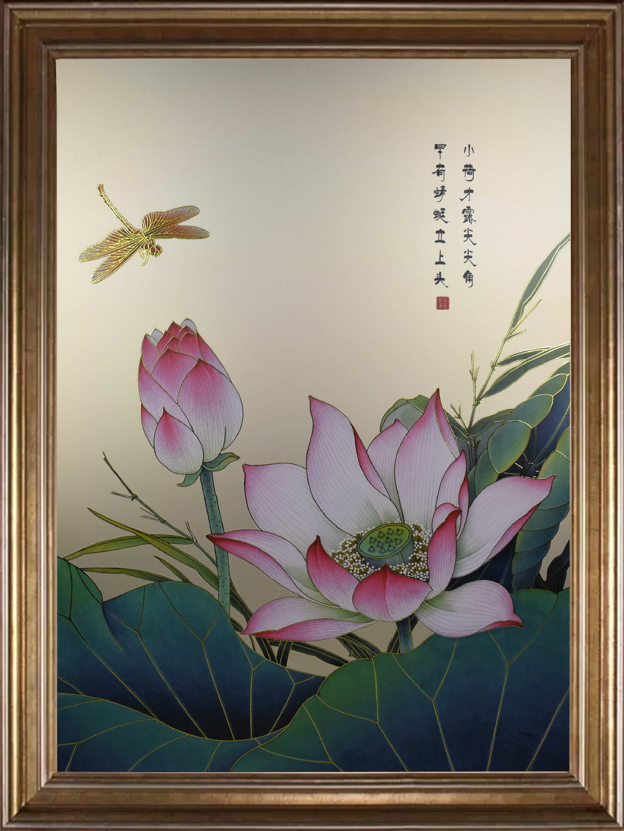 厂家新中式客厅装饰金属掐金丝画/现代简约餐厅金属壁画/玄关沙发背景