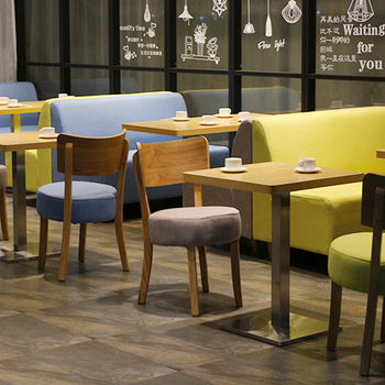 奶茶店甜品店卡座沙发桌椅组合小吃饭店快餐桌椅咖啡厅餐桌椅定制
