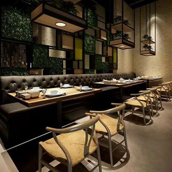 复古工业风主题餐厅咖啡厅铁艺沙发卡座酒吧西餐厅餐桌椅组合定制