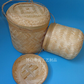 生产厂家供应编织茶叶包装盒，土特产包装篮，竹编篮
