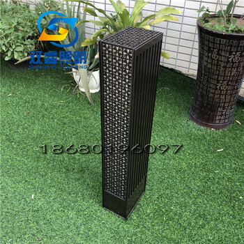 電鍍拉絲工廠定制四葉草創(chuàng)意防水草坪燈戶外立柱方形仿云石路燈