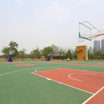 东莞东城篮球场地坪刷漆施工