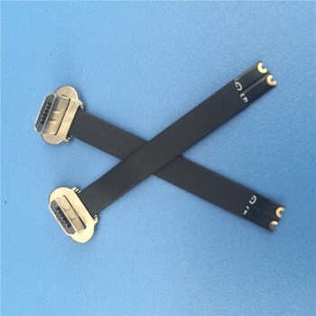 MICROUSB2PIN正向公头后二带FPC软排线插头无线充电公头