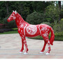 彩绘玻璃钢马摆件园林景观仿真动物雕塑