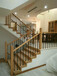 长沙铁艺楼梯扶手上门安装-实木扶手和铁艺护栏栏杆组合