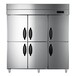 Haier/海尔六门双温冰箱SL-1600C2D4WI风冷冷藏冷冻柜商用厨房冰箱不锈钢冷柜