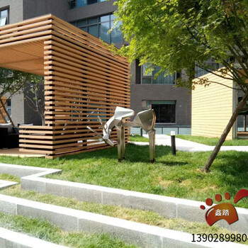 公園草地雕塑擺件不銹鋼園林景觀雕塑小品不銹鋼鹿雕塑