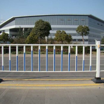 市政护栏蓝白隔离护栏道路交通施工安全防护栏锌钢市政围栏