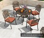 户外庭院烧烤桌椅长桌碳电两用休闲家用露天花园别墅欧式铸铝桌椅