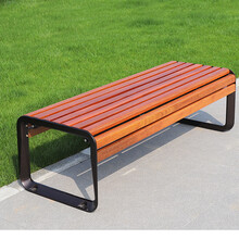 公园椅户外长椅休闲不锈钢坐凳室外防腐实木长椅子广场木条休息椅
