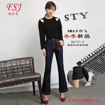 莎飞2018秋冬弹力牛仔加绒加厚保暖裤女式棉裤双远服饰女装折扣货源