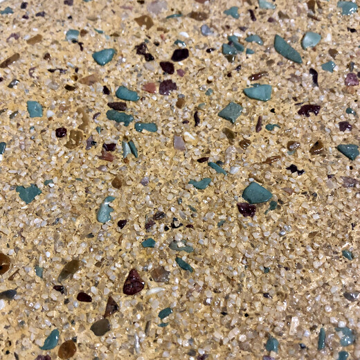 长沙市彩色户外混凝土艺术压模地坪彩色洗砂面工艺