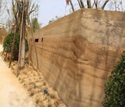 天津东丽景观艺术墙面彩色夯土墙材料供应民俗墙面包工包料图片2