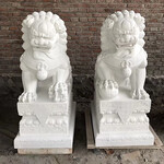 河北曲阳华璞雕塑专业生产制作石雕狮子汉白玉狮子石雕产品