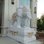 河北曲阳华璞雕塑专业生产制作石雕大象汉白玉大象石雕产品