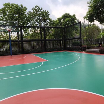 塑胶运动场地篮球场地坪材料玉林硅pu硅pu球场施工