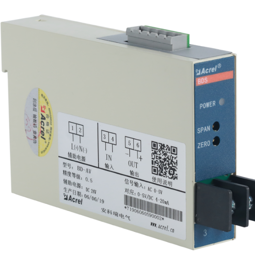 电力变送器公司,安科瑞BD-AV单相电压变送器