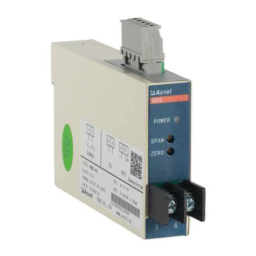 安科瑞BD-AI单相电流变送器输入AC0-5A输出DC4-20mA精度0.5级
