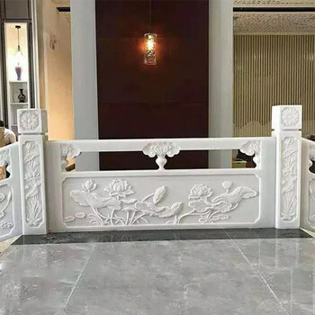 景觀石欄桿雕刻制作-園林景觀石材護(hù)欄加工安裝