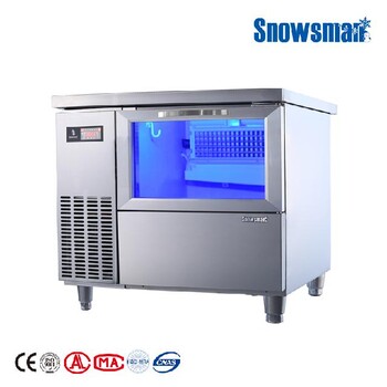 Snowsman雪人蓝光吧台制冰机BT-330雪人卧式商用方冰机雪人工作台制冰机制方冰机