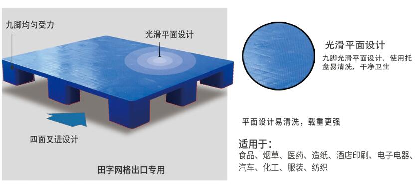 万州1210平板托盘九脚平板塑料托盘