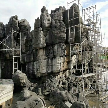 恒美生态园水泥假山施工,杭州承接大型水泥假山图片服务周到