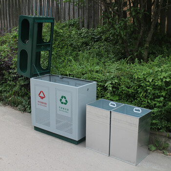 冲孔垃圾桶环卫垃圾桶户外果皮箱小区分类大号环保垃圾桶双桶